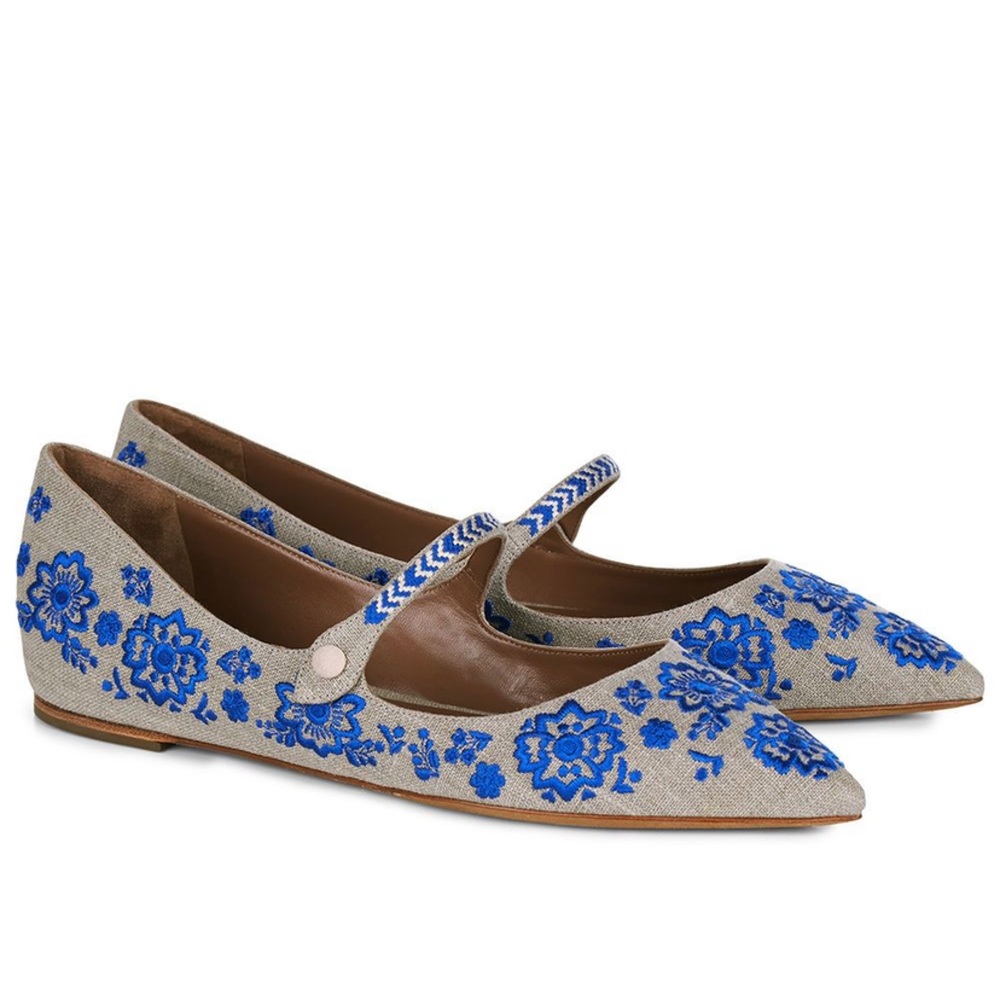 Tabitha Simmons Embroidered Flats